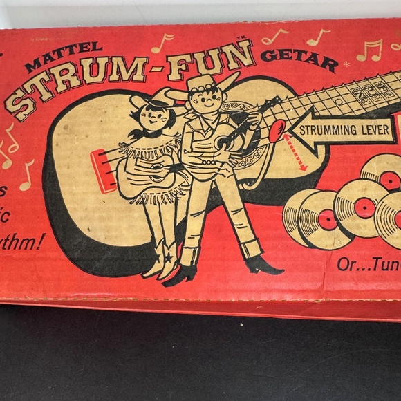 1959 Vintage Mattel Strum-Fun “Getar” with 5 Changeable Discs - Picture 3 of 12